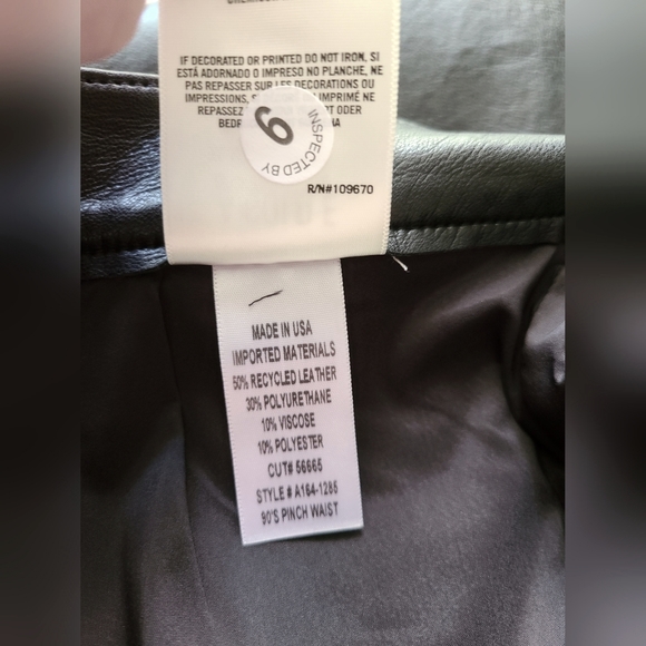 Agolde 90s Pinch Waist Recycled Leather Pants Size 33 - Picture 6 of 7